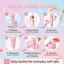 Japan Sakura Skin Care Set - Sakura Birthday Gifts For Teen Girls - Skin Care For Kids - 15 In 1 Skincare For Girls 10-12 Gift Set - Kids Skin Care Set For Girl Ages 8-12 - All Skin Types Gua Sha