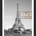 upsimples 10x13 Picture Frames, Display Pictures 9x12 with Mat or 10x13 Without, Wall Hanging Photo Frame, Black, 1 Pack