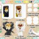 Mini Bouquet Flowers For Car 2pcs Dry Flower Car Vent Clips With 4pcs DIY Unscented Fragrance Pads For Girls Mother,Black & White