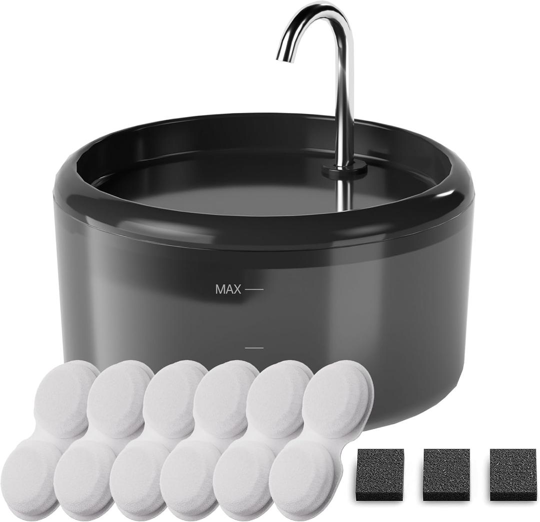 Cat Water Fountain for Cats Inside: Pet Water Fountain - Auto Cat Drinking Fountain - Faucet Pet Water Dispenser with LED Light - Silent Water Bowls for Small Animal - 80oz/2.4L Waterer with 9 filters Cat Water Fountain for Cats Inside: Pet Water Fountain - Auto Cat Drinking Fountain - Faucet Pet Water Dispenser with LED Light - Silent Water Bowls for Small Animal - 80oz/2.4L Waterer with 9 filters