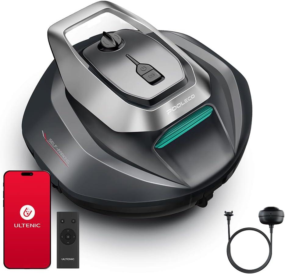 Cordless Robotic Pool Cleaner with Remote Control, Pool Vacuum for Above & In-Ground Pool with 90 Mins Runtime, Self-Parking,Fast Charging, Ideal for Above Ground Pools up to 850 Sq.ft