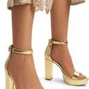 DREAM PAIRS Women's Platform Chunky High Heeled Sandals Open Toe Block Heels Ankle Strap Dress Shoes for Wedding Party Evening Size 7