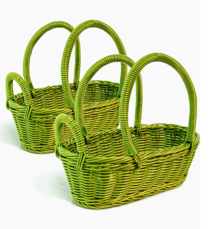 Hand Woven Waterproof Wine Bottle Basket, Mountain Green