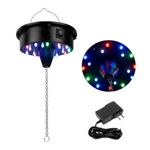 Rotating Disco Ball Motor with Light: Battery Operated 6 RPM Hanging Mirror Ball Spinner - 18RGBW Led Light Up 4 6 8 12 inch Party Disco Balls Rotator for Parties Home Decor Weddings KTV