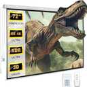 DINAH 72 Inch Electric Projector Screen with Remote, Automatic Air Indoor Drop Down, Motorized 4K 3D HD Projection for Movies