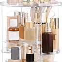 HBlife 360 Rotating Makeup Organizer Adjustable Carousel Small Capacity Revolving Perfume Organizer Skincare Organizers Cosmetic Storage Spinning Holder for Vanity, Clear