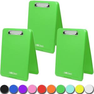 Think2Master [3 Pack] Green Plastic Storage Clipboard. | 25% Heavier & Sturdier| Heavy Duty and Won’t Flex Like Other Brands (Compare The Weight). Storage Compartment Holds 150 Letter Sized Paper.