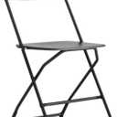 Flash Furniture Hercules Series Plastic Folding Chair - Black - 650LB Weight Capacity Comfortable Event Chair - Lightweight Folding Chair (Single, Black)