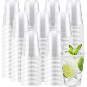 Lamosi 600 Pack 9 oz Clear Plastic Cups, Plastic Disposable Cups, Cold Drinking Water cups for Party, Wedding, Travel, BBQ, Picnic, Event (EXP 12/31/56)