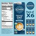 SOWN Organic Oat Creamer Vanilla - Barista Oat Milk Non Dairy Coffee Creamer - Plant Based, Dairy-Free, Vegan, Gluten-Free, Non-GMO, Shelf Stable - 32oz (Pack of 6) (EXP 08/18/26)