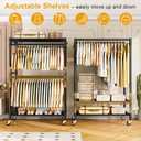 ULIFHOME P4 Plus Rolling Clothes Rack Heavy Duty, Clothing Racks for Hanging Clothes, Free Standing Garment Racks with Wheels, Portable Closet Rack 45''W 20.5''D 80.5''H, Max Load 570 Lbs, Black