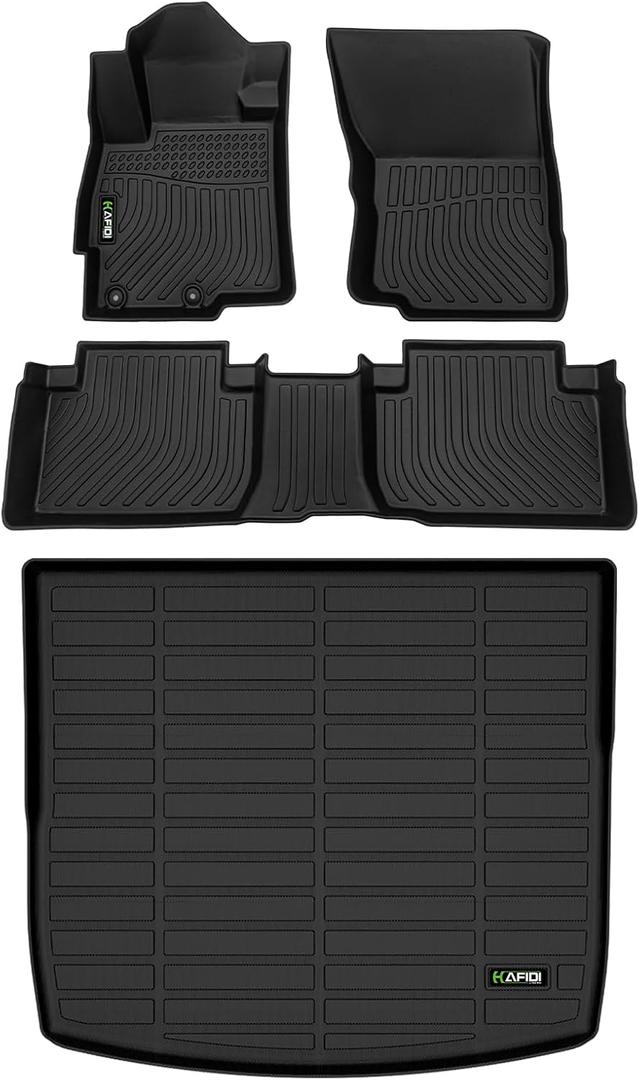 HAFIDI Floor Mats & Cargo Liner Set Fit for 2022-2025 Mitsubishi Eclipse Cross All Weather Protection TPE Anti-Slip Automotive Full Set Floor Liners Custom Accessories - Black