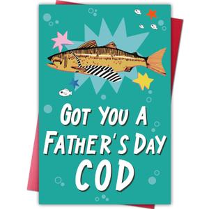 3 x Funny Father's Day Card for Dad, Fishing Pun Fathers Day Card Gift for Fisherman Husband Grandpa, Humorous Dad Joke Card from Son Daughter Wife