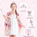 Princess Dress Up Toys Mermaid Dress Up Cape Kit 9 Pcs Gift Set for Little Girls 3-8 Years Old (Pink)