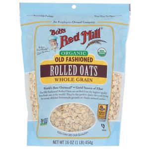 Bob's Red Mill Organic Old Fashioned Rolled Oats, 16oz (Pack of 1) - Organic, Non GMO, Whole Grain, Vegan, Kosher (Best By Mar. 22, 2028)