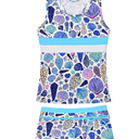 JerrisApparel Little Girls Summer Two Piece Boyshort Tankini Kids Swimsuit, 6-7Y