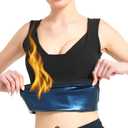 Nano Hertz Sauna Vest Sweat Suit Shapewear Tank Top Workout Weight Loss Body Sweatsuit Exercise Fitness Gym Women Girls, XL