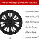 KAVANIC Fits for Tesla Model Y Wheel Cover Hubcap 19 Inch Matte Black Support Logo Symmetry Design (1 PCS-Side 2) Cyclone Style 2020-2023 Model Y Gemini Wheel Cover Replacement, KA4-CY-1PCS-Side2