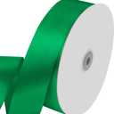 2 x 1-1/2" Wide x 100 Yards Wide Green Satin Ribbon Solid Fabric Ribbons Roll for Valentine's Day Crafts Chair Sash Gift Wrapping, Invitation Cards, Floral Sewing Party (Green)