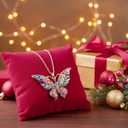 Kenning 6 Pcs Butterfly Christmas Ornaments Butterfly Hanging Ornaments Gifts for Christmas Tree Decorations Colorful Xmas Tree Decor Keepsake Gift for Women Girls Mom Sisters(Multicolor)