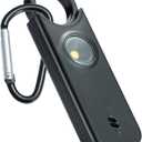 Personal Safety Alarm - 135dB Ultra Loud Siren with LED Strobe Light, USB-C Rechargeable, Compact Keychain Alarm for Women/Men, Emergency Flashlight & Vibration Alert(Black)