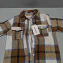 Kids Little Boys Girls Baby Long Sleeve Button Down Red Plaid Flannel Shirt Plaid Girl Boy NB-6T, Brown White