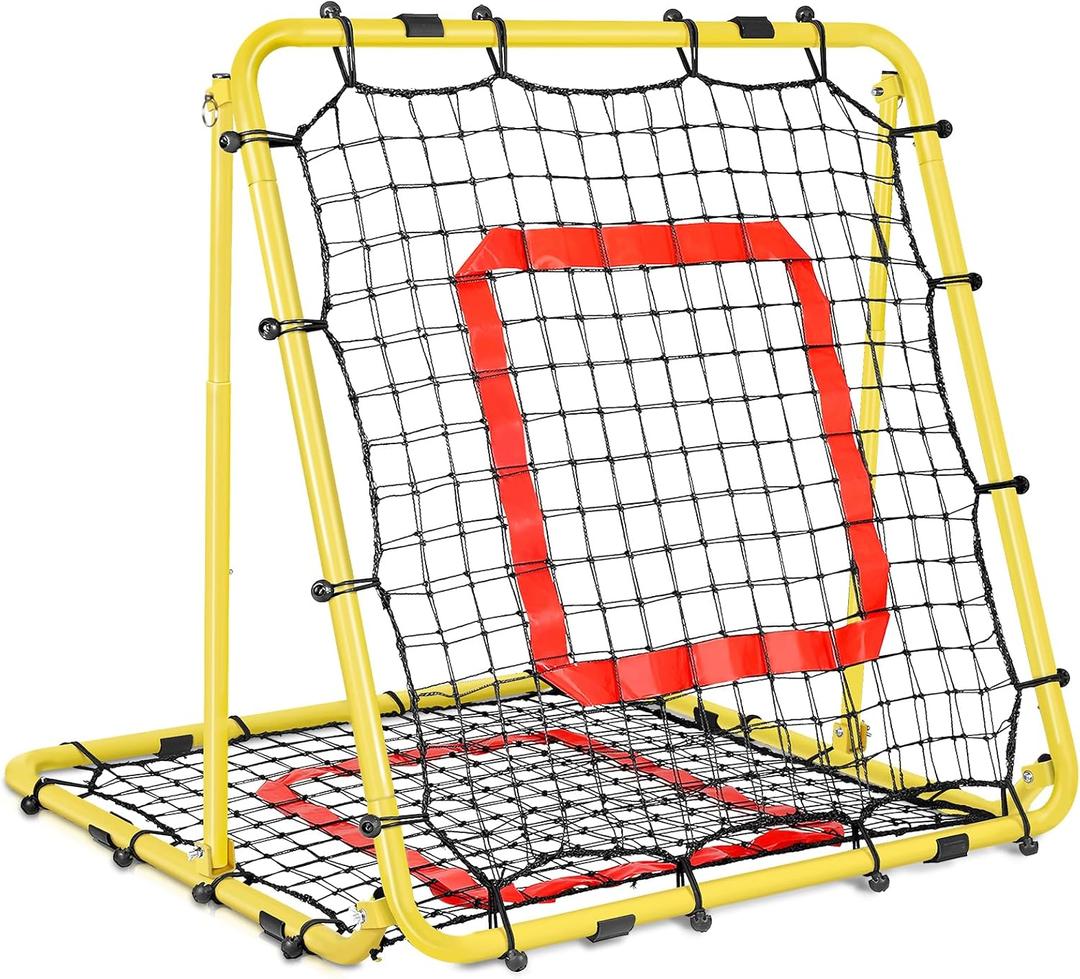 BaseGoal Baseball and Softball Rebounder Net,Baseball Rebounder,Volleyball Rebounder,Pitch Back Net,Multi-Sport Training Rebound Screen,with Pitching Target,Easy Adjustable Angles, 33.5x33.5"