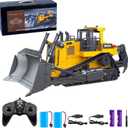 Remote Control Bulldozer RC 1/16 Full Functional Construction Vehicle, 9 Channel Dozer Front Loader Toy with Light and Sound for Kids Age 3,4,5,6 6, 7, 8, 9, 10 and Up Years Old