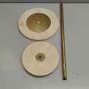 Hmjeae Φ9.8inch Marble Round Drink Table, Stone Finish Pedestal End Table for Living Room, Weighted Base Small Accent Side Table for Small Space Office  Beige