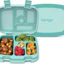Bentgo Kids Bento-Style 5-Compartment Leak-Proof Lunch Box - Ideal Portion Sizes for Ages 3 to 7 - Durable, Drop-Proof, Dishwasher Safe, PFAS & BPA-Free & Made with Food-Safe Materials (Green)