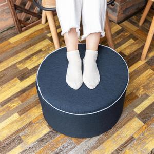 Outdoor Ottoman Outdoor Ottomans for Patio 19x12 Inches Modern Lightweight Foam Stuffed Pouf Outdoor Footstool Footrest Foot Stool Waterproof (Navy Blue)