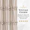 Seasonwood Beige Shower Curtain Elegant Ruffle Shower Curtain with Ruched & Bow Vintage Farmhouse Shower Curtains for Bathroom Boho Bathroom Decor (Beige,72x72 Inches)