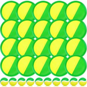 Vinsot Kids Toys Toss and Catch Ball Games 16 Paddles 6 Ball Catch Paddle for Outside Kids Outdoor Games Beach Toys Backyards Yard Lawn Playground Games Family Adults(Green, Yellow)