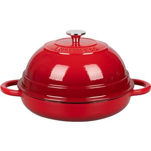 VORRINGARD Cast Iron Enameled Dutch Oven Pot with Lid for Bread Baking, Bread Oven, 6 Quart, Red