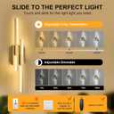 Benkut Modern LED Wall Sconce Gold Remote Wall Light Fixtures for Bathroom, Dimmable Vanity Light Indoor LED Remote Wall Sconce for Bedside Bedroom Living Dining Room (27.6inch 3000-6500K 1 Pack)