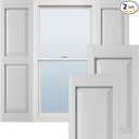Mid America Standard  Equal Panel Vinyls, Raised Panel Vinyl Shutters, w/Installation Shutter-Lok's & Matching Screws (Per Pair),  size: 30.5" x 15 White