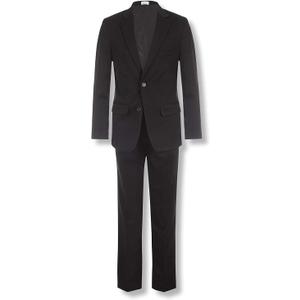 Calvin Klein Boys' 2-piece Formal Suit Set, Single Breasted Jacket & Straight Leg Dress Pants (8, Black)