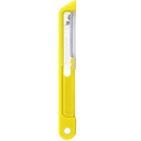 Dreamfarm Sharple Self-Sharpening Vegetable Peeler - Yellow Ceramic sharpener in safety cover automatically hones stainless steel swivel blade, suitable for left & right handed use
