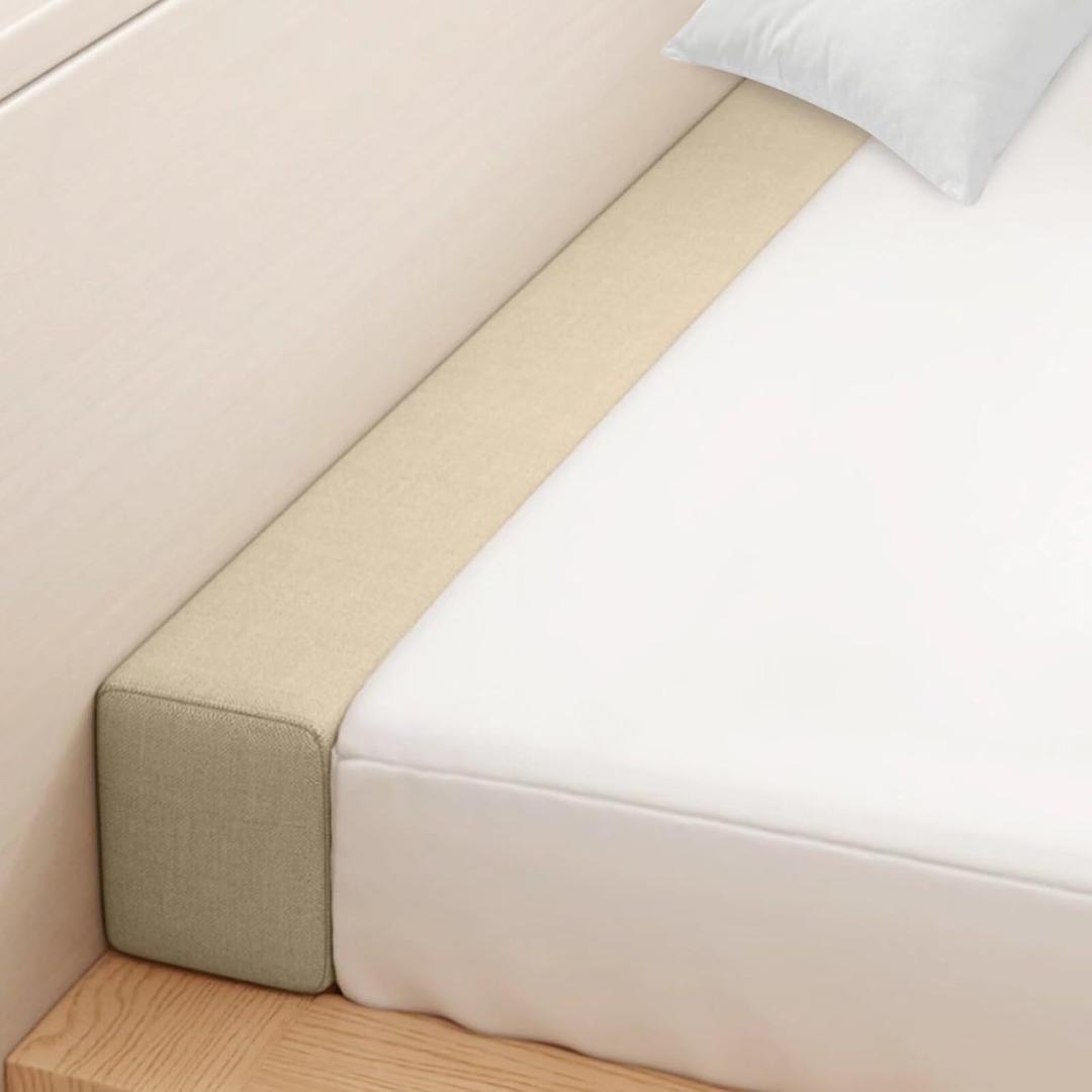 Bed Gap Filler,High-Density Bed Crack Filler with Removable Cover,Mattress Extender for Headboard Gap,Spacer Filler Between Mattress and Wall,Bed Wedge Gap Filler,Beige,78"x6"x8",King