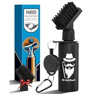 PARIGO Golf Club Cleaner Brush Golf Gifts  Golf Accessories for Men Christmas Stocking Stuffers for Adult Grip Scrub Cleaning Kit Retractable Clip Hold Water Golf Club Brush for Golfer Dad Him