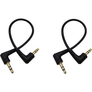 2 x Stereo Audio Cable, 90 Degree Angled 3.5mm 3Pole TRS Male to Male Stereo Audio Extension Cable for Phone Laptops MP3 Table PC and More(2pcs) (3pole M Bend/M Bend)