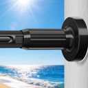 Tension Curtain Rod 41-157In-55Lb, Outdoor Extra Long Curtain Rod No Drilling for Window or Bathroom Patio, Adjustable Heavy Duty Shower Curtain Rod, Easy to Install, Never Rust, Non-Slip-Black