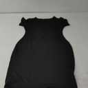 Mokoru Women's Casual Basic Pencil Dress Sexy Long Sleeve Bodycon Midi Club Dress, Small, Short Sleeve Black