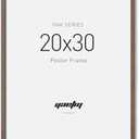 Yaetm Minimalist 20x30 Frame - Brown Walnut, Solid Wood 20x30 Poster Frame for Picture & Art Print, Lightweight, Horizontal and Vertical Wall Hanging for Photo Gallery (Single, Walnut)