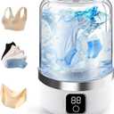 Underwear Washing Machine - 2025 Upgraded Portable Mini Washing Machine Rechargeable Washer, Laundry Cup for Bra, Underwear, Socks (White)