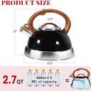 GGC Whistling Tea Kettle for Stove Tops, 3.1QT/3L Tea Kettles for Boiling Water Coffee or Milk, Stainless Steel Tea Pot with Anti-Heat Handle and Simple Touch Button to Control Kettle Outlet