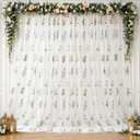 Tegeme 10x10ft Wildflower Decoration Backdrop Curtains Embroidery Sheer Floral Vintage Decor for Wedding Baby Shower Birthday Summer Spring Easter Party Photography Background