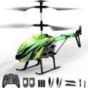 Dwi Dowellin RC Helicopter, Remote Control Helicopter Toy for Kids with 26 Mins Flight(2 Batteries), 8 Light Modes,Easy Control for Boys Girls Age 8-12(Green)