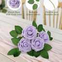 MACTING Artificial Lavender Flowers 30PCS Real Touch Fake Flowers with Stem Soft Foam Roses DIY Wedding Bouquet Boutonniere Table Centerpieces Party Summer Home Decorations
