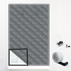 Window Insulation kit, 3-Layer Cotton Thermal Insulated Window Cover 47 Inch x 63 Inch Oxford Winter Window Covering Velcro Insulation Curtain for Cold Weather to Keep Warm (47X63inch)